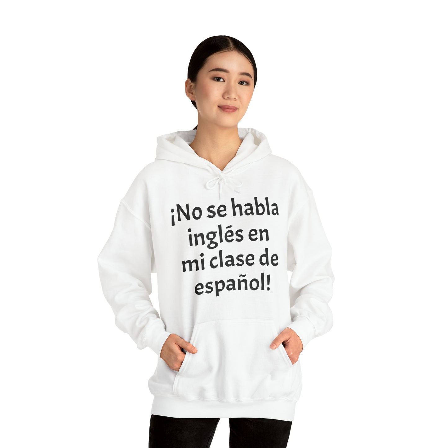 ¡No se habla inglés en mi clase de español! - Sudadera con capucha de mezcla pesada