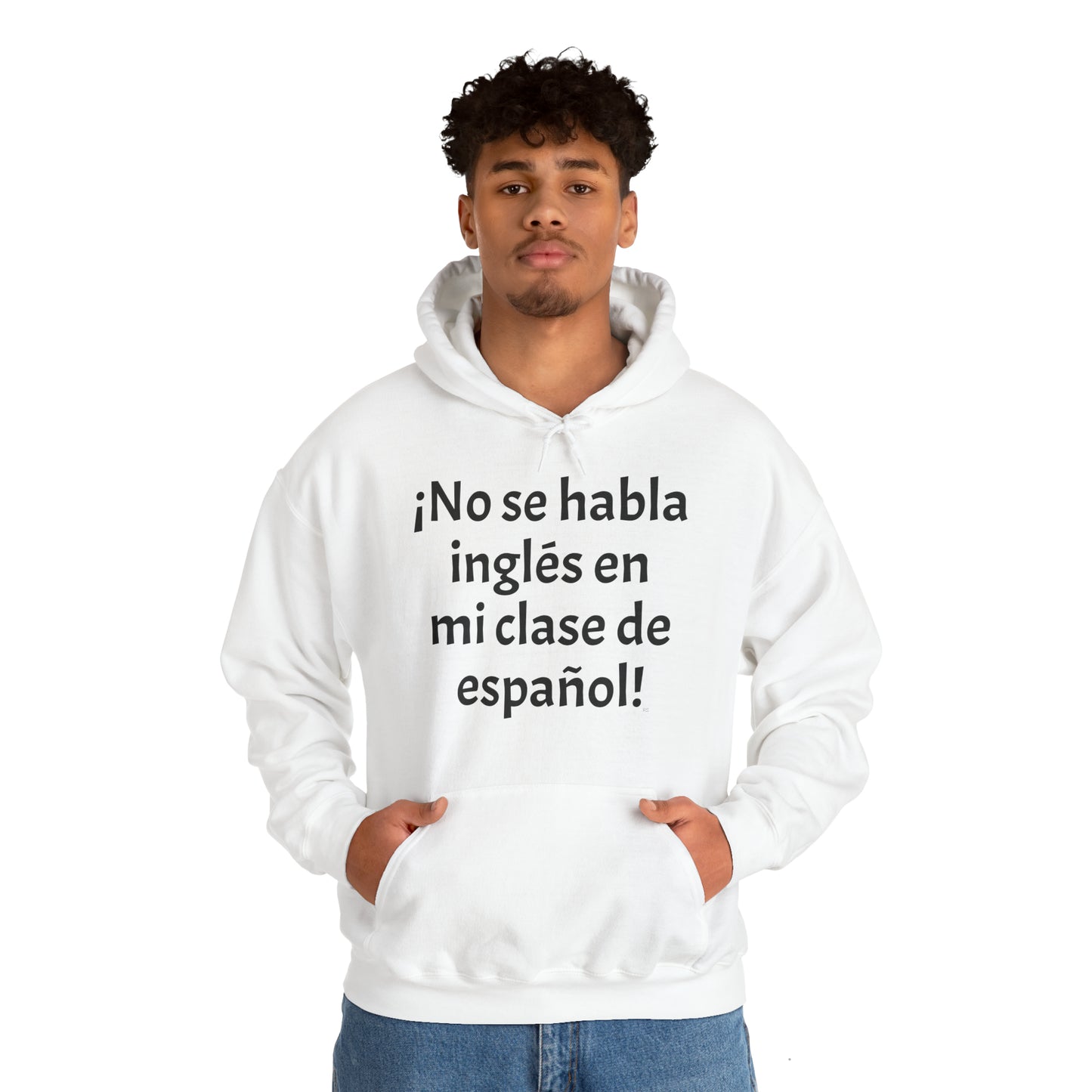 ¡No se habla inglés en mi clase de español! - Sudadera con capucha de mezcla pesada