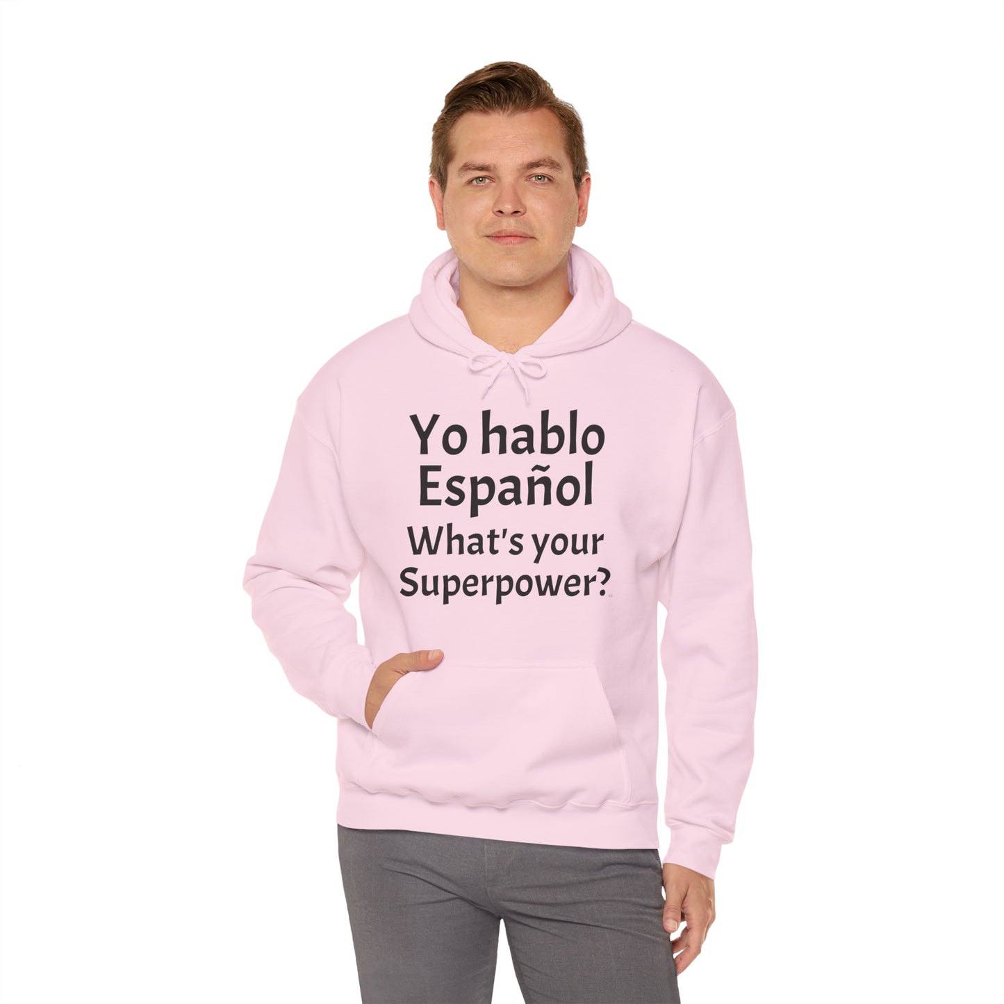 Yo hablo Español, ¿Cuál es tu superpoder? - Sudadera con capucha de mezcla pesada