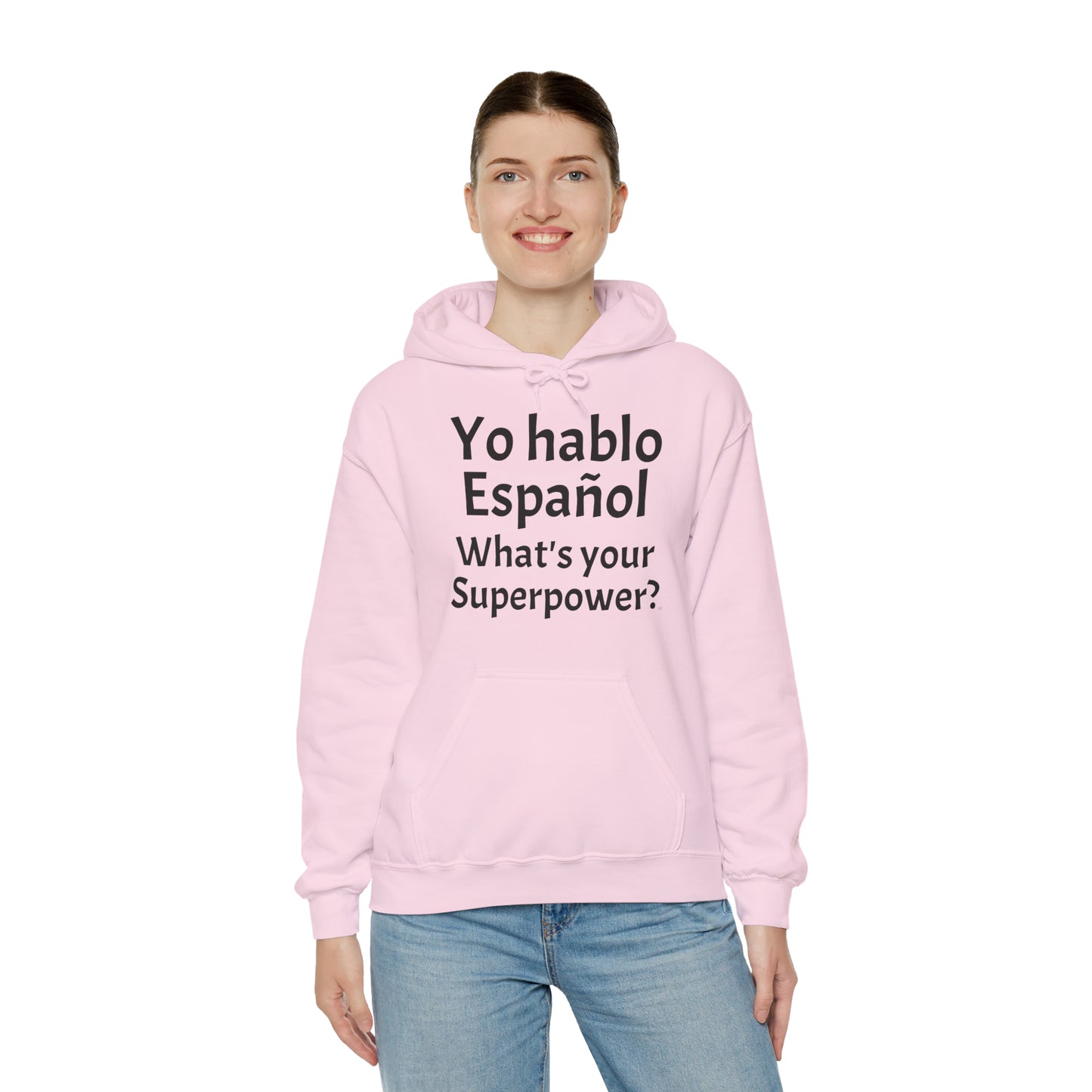 Yo hablo Español, ¿Cuál es tu superpoder? - Sudadera con capucha de mezcla pesada