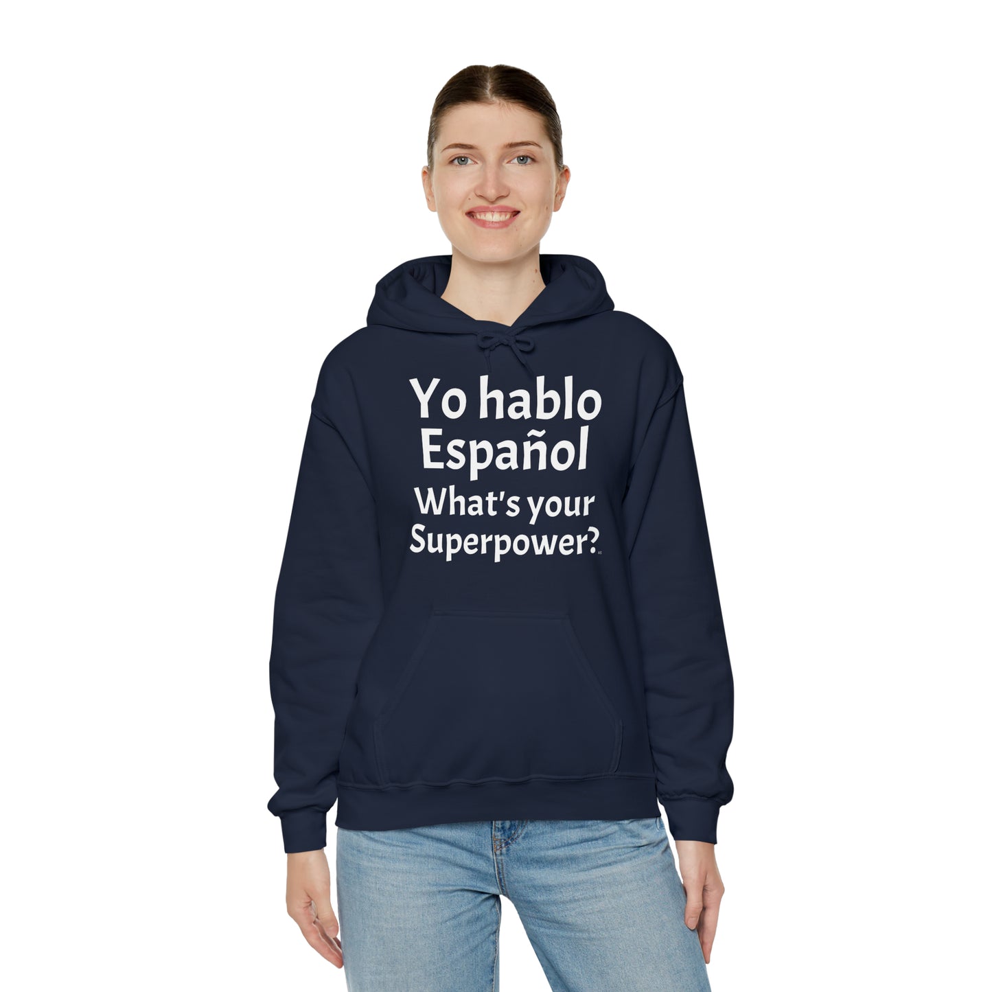 Yo hablo Español, ¿Cuál es tu superpoder? - Sudadera con capucha de mezcla pesada