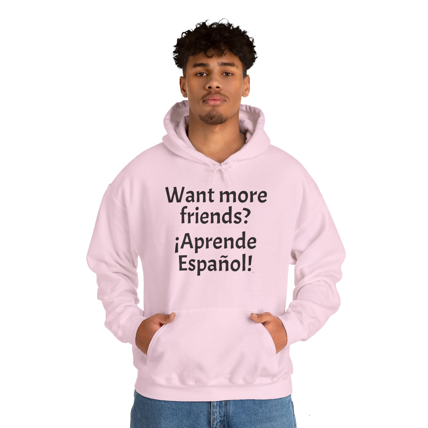 ¿Quieres más amigos? ¡Aprende español! - Sudadera con capucha de mezcla pesada