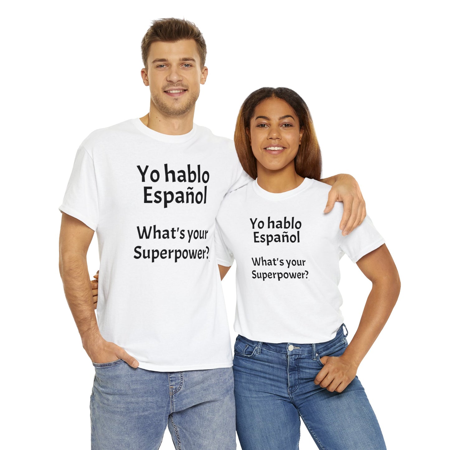 Yo hablo Español - ¿Cuál es tu superpoder? - Camiseta de algodón pesado