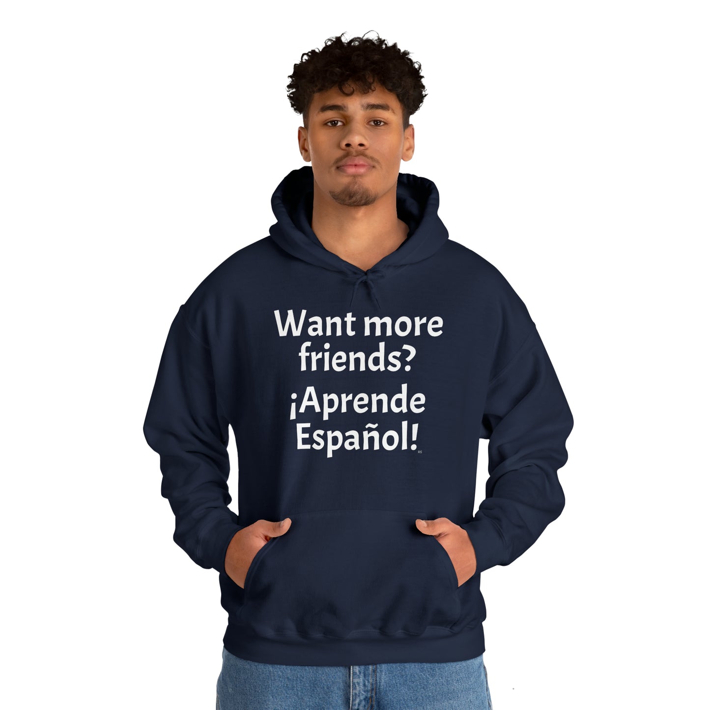 ¿Quieres más amigos? ¡Aprende español! - Sudadera con capucha de mezcla pesada