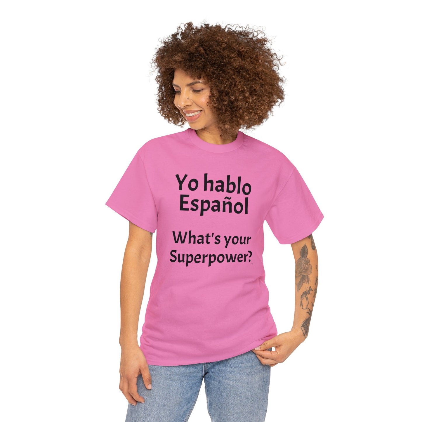 Yo hablo Español - ¿Cuál es tu superpoder? - Camiseta de algodón pesado