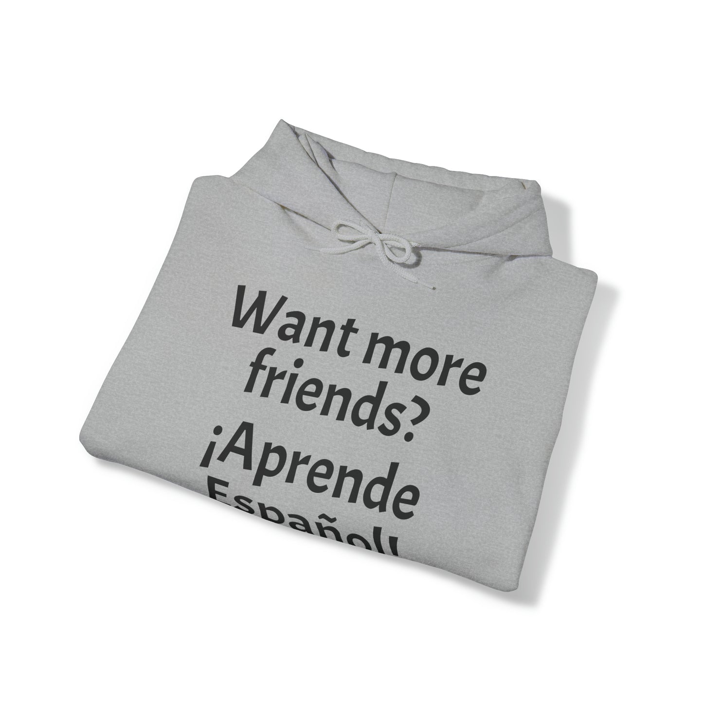 ¿Quieres más amigos? ¡Aprende español! - Sudadera con capucha de mezcla pesada